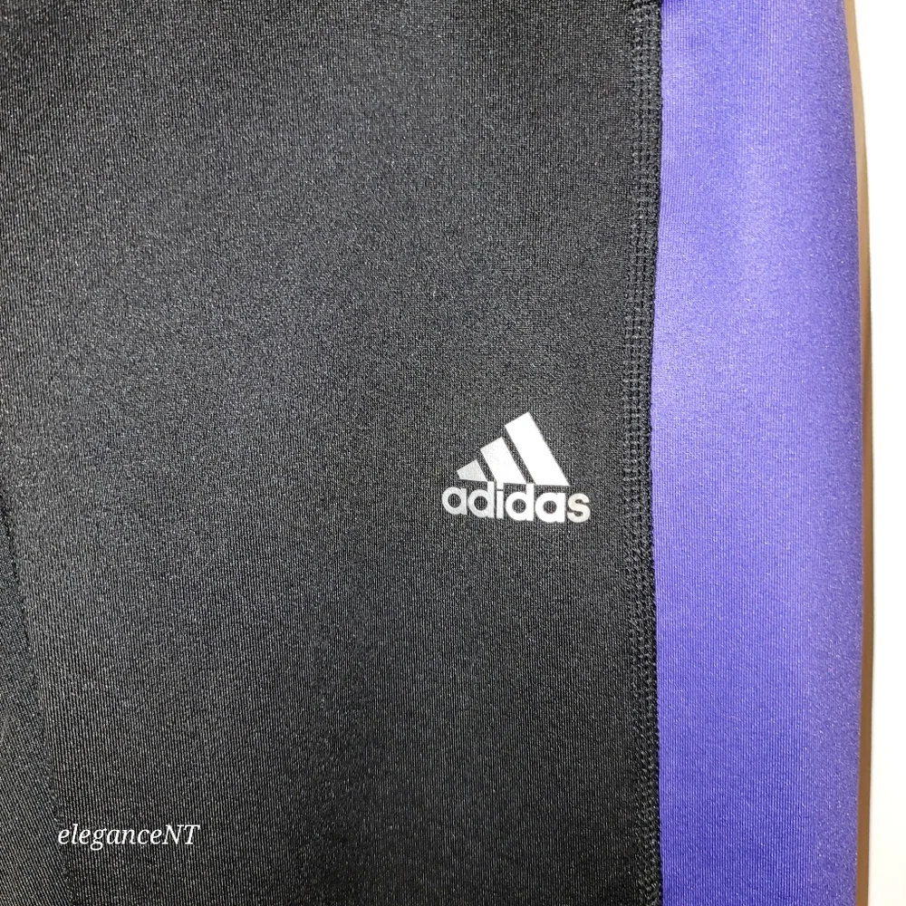 Adidas Black/Purple Climate Capri performance pants sz: XL NWT - Picture 6 of 7